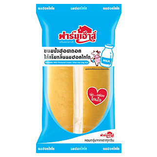 ขนมปังฮอตดอกไส้ครีมกลิ่นนมฮอกไกโด 50 กรัม