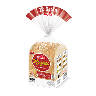 รอยัล 12 เกรน ขนมปังธัญพืช 12 ชนิด เนื้อนุ่มสไลด์หนา