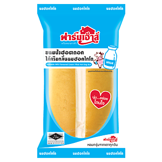 ขนมปังฮอตดอกไส้ครีมกลิ่นนมฮอกไกโด