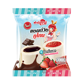 แซนด์วิชทูโทนไส้ช็อกโกแลตเเละสตรอเบอร์รี่
